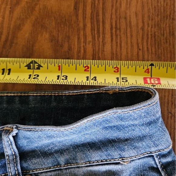 Copperflash Womens Jeans  Size 10  Murray Straight Cut-Off Crops  Lace Hem Blue - Picture 6 of 11